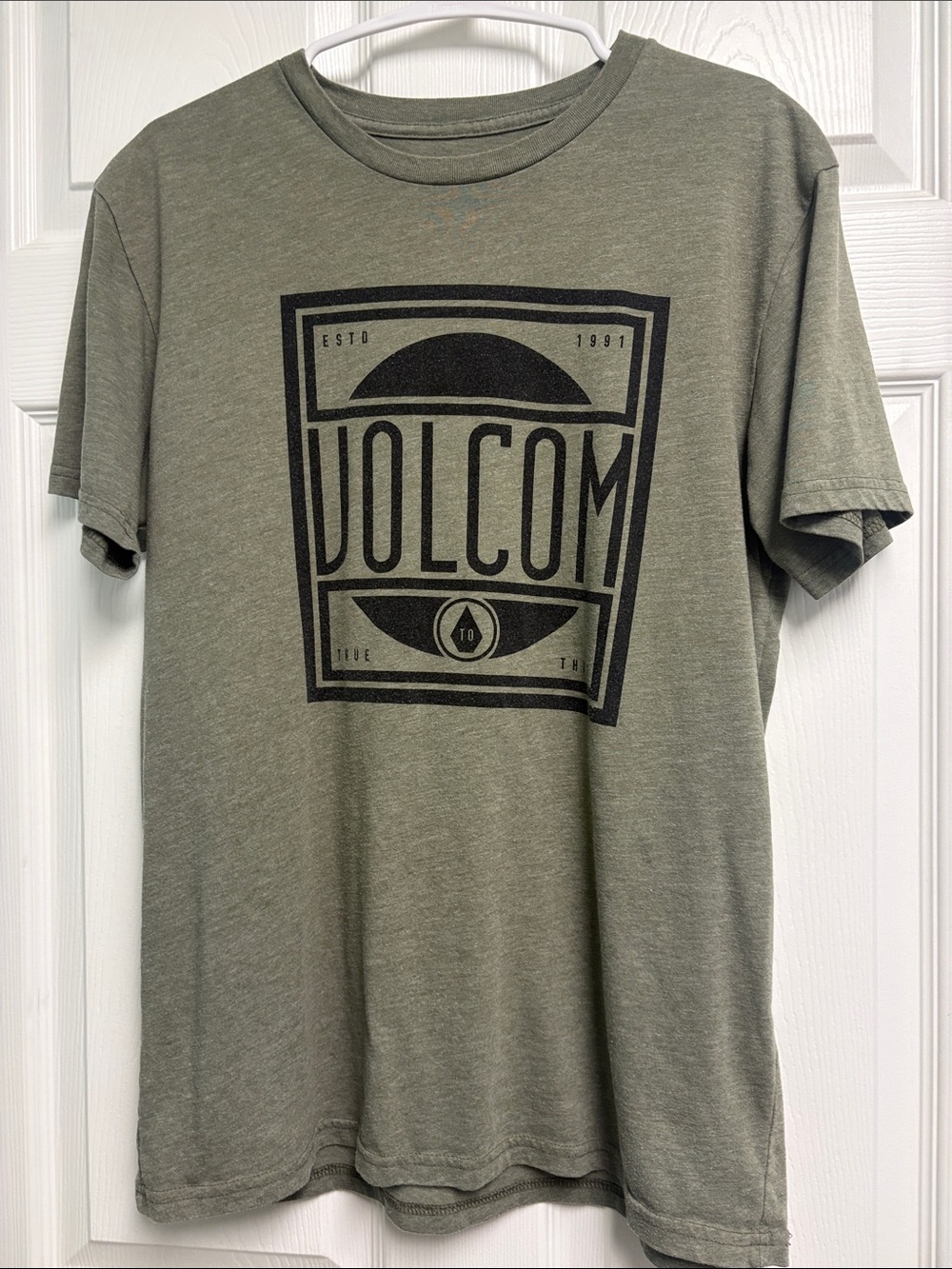 Volcom Olive Green Graphic Logo T‑Shirt Size Large